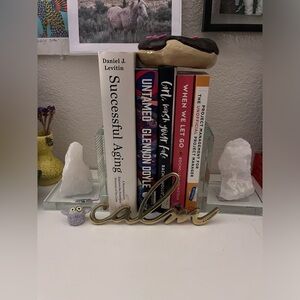 Milky Quartz & Glass Bookends x2